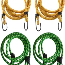 High Strength Heavy Duty Elastic Rope Bungee Shock Cord Cable Luggage with Hook Green,Yellow-0
