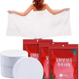Compressed Bath Towel Tablets, Pure Cotton Portable Disposable Hypoallergenic-0