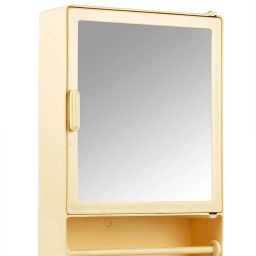 (Small) 10x14x4 Inch) Virgin Plastic Bathroom Mirror Storage Wall Shelf With Rod 4 Shelf Bracket-25