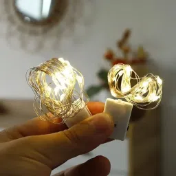 20 LEDs 2 m Yellow Flickering, Steady String Rice Lights-15