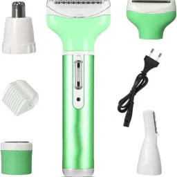 HTHB Multifunctional Electric Rechargeable waterproof 4 in 1 lady shaver nose trimmer eyebrow trimmer bikini shaver body shaver pink color for women Cordless Epilator-9
