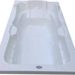 Elegant 6 Feet Rectangular Acrylic Fixed Bathtub - White Free-standing Bathtub-image-46