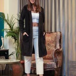 FEATHERS CLOSET Long Sleeves Woollen Open-Front Shrug image 4