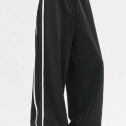 Men Striped Black Track Pants-image-72