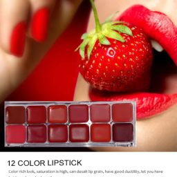 12 Colors Lipstick Plate Cosmetics Lip Stain Lipstick-image-33