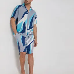 Men Shirt & Pyjama set Multicolor Printed-image-78