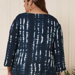 DEEBACO Plus Size Tie & Dye Dyed Open Front Shrug image 2