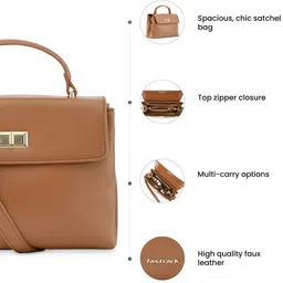 Fastrack Zip Detail Structured Satchel Bag image 2