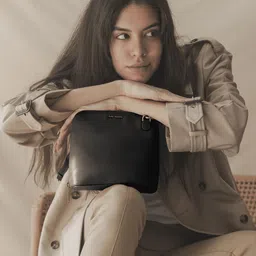 DailyObjects Leather Structured Sling Bag with Zip Wallet image 2
