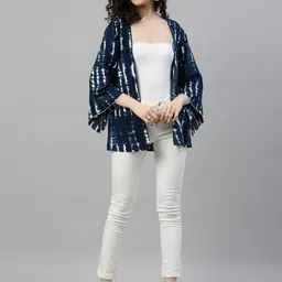 DEEBACO Tie & Dyed Open Front Shrug image 3