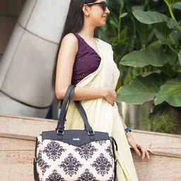 ZOUK Ethnic Motifs Printed Structured Jute Shoulder Bag image 1