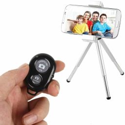 Viraan Wireless Bluetooth Shutter Remote Compatible Selfie Stick & Tripod All Mobile Camera Remote Control ( REMOTE )Camera Remote Control image 5