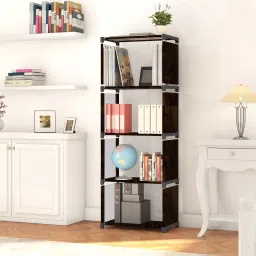Multipurpose Collapsible Bookshelf 5 Racks Book Stand Almirah for Home & Kids Metal Open Book Shelf-24