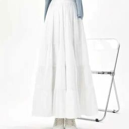 houseofcommon Women Solid Flared White Skirt-picture-27