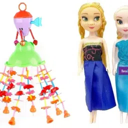 Merry go Round for Infants.Toy (Jhoomer) Soothing Sound Two Cute Doll Toys. Rattle-picture-4