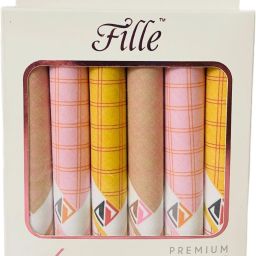 FILLE Women's Handkerchief 100% Pure Cotton Premium Handkerchief Luxury Collection ["Multicolor"] Handkerchief-image-88
