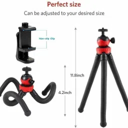 Hiffin ®12 Inches Height Flexible Gorillapod Tripod with 360° Rotating Tripod Ball Head image 5