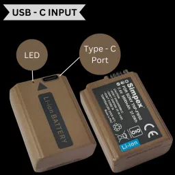 Simpex NP-FW50 5000mAh Lithium-ion Battery with C Type USB Charging Port for SonyCamera Battery Charger image 2