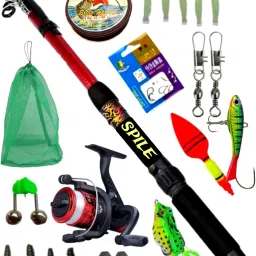 210cm 7feet fiber fishing combo set NT Red, Black Fishing Rod-image-18