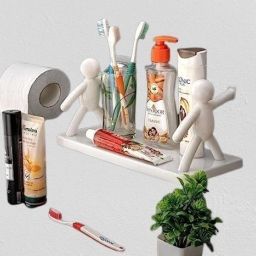 Multipurpose Wall Mount Self Adhesive Floating Shelf *2.655 Plastic Wall Shelf-image-35