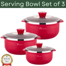 Stainless Steel, Plastic Serving Bowl Serving Bowl Microwave Safe Sign Bowl Pack of 3-image-70
