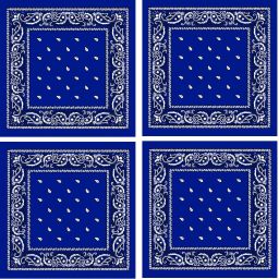 PAROPKAR Paisley 12 piece Cowboy Handkerchife Cotton Hanky ["Royal Blue"] Handkerchief-image-63