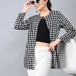 BAESD Women Checked Button Shrug image 3
