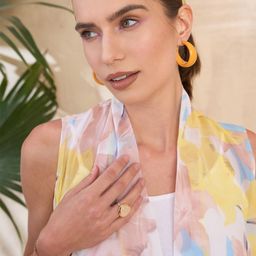 KASSUALLY Printed Asymmetric Shrug image 3