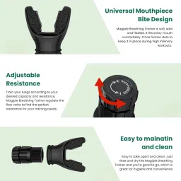 dwiza enterprise Breathing Trainer, Lung Capacity Exercise Device Portable Muscle Trainer, Exercise Trainer with Resistance image 4