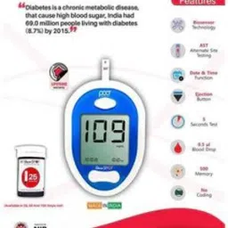 Gluco (Model-PGS-10) Spot With Biosensor Ejection Alternate Site Testing Meter Glucometer-17