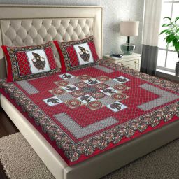200 TC Cotton Double Jaipuri Prints Flat Bedsheet-image-7
