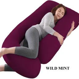 Ultra Soft J Shape Polyester Fibre Solid Pregnancy Pillow Pack of 1-image-92