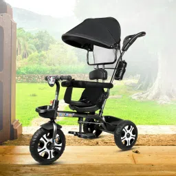 Tricycle with Parental Push Handle & Foldable Canopy Rotating Soft Cushion Seat for 12 Months to 5 Years. Tricycle-4