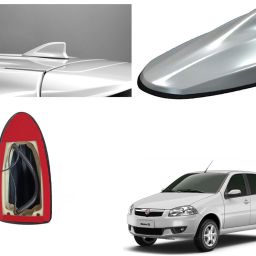 Shark Fin Car Antenna Roof Aerial Compatiable with Fiat Siena, Silver Whip Vehicle Antenna-19