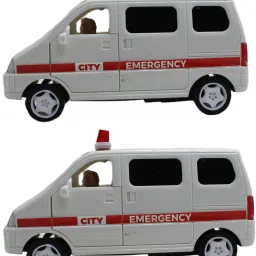 Medium size plastic pull back ambulance vehicle toy for kids-91