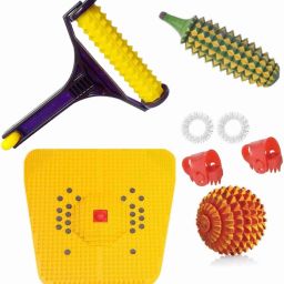 INSTADEALS Acupressure Kit foot mat Massager Tools Combo Kit fitness stress & pain relief pyramid handle sharp acupressure point home gym Body Massager-picture-17