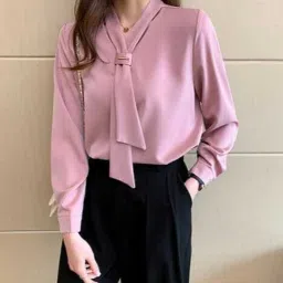 Casual Regular Sleeves Solid Women Pink Top-image-57
