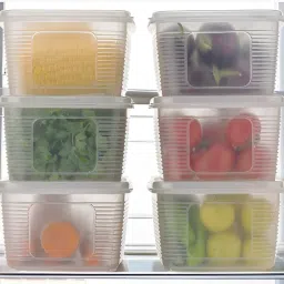 Plastic 6 Fridge Storage Boxes Storage Containers (1800 ML ) Storage Basket Storage Basket-19