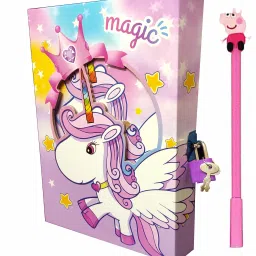 Angel Unicrn Printed DESIGN PERSONAL LOCK DIARY with Pen Regular Diary single 65 Pages-2