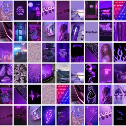 Pack of 54 Purple Aesthetic Posters Collage Kit For Wall Fine Art Print-image-6