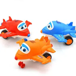 Mini Friction Power Aeroplane Toy with De-Formation Robot Function for Kids|K01-34