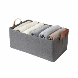 Polyester Pants Jeans Storage Box Portable Sweater Storage Organizers | Fabric | Grey 08 Storage Basket-picture-30