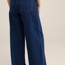 Women Loose Fit High Rise Dark Blue Jeans-image-13