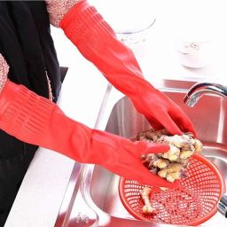 Long Sleeve Gloves For Dish Washing Cleaning Working Painting Gardening Pet Care Wet and Dry Glove-image-73