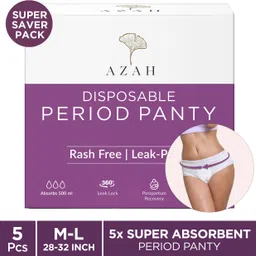 azah Period Panty Pad |M-L (28-32 inch)| 5X Super Absorbent Panties | Sanitary Pad-picture-35