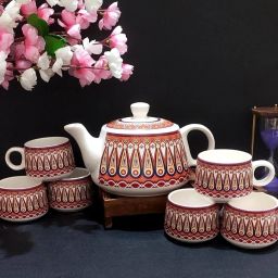 Pack of 7 Ceramic Kettle & Cup set-image-84