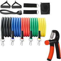 Fitness Combo of 11-In-1 Resistance Bands Set & Hand Gripper for Workout Fitness Accessory Kit Kit-picture-27