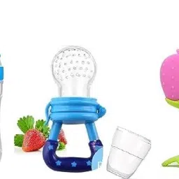 Baby Spoon Feeding Bottle & Fruit Nibbler With Fruit Teether for feeding Teether- Silicone-10