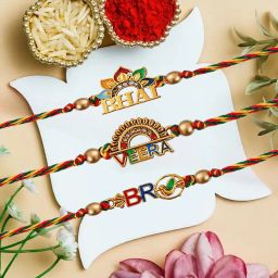 Designer Rakhi_03 Gold Finish Greeting Card Set-image-11
