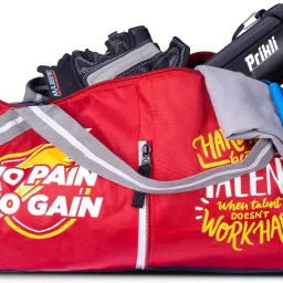 50 L Gym Duffel Bag - Duffle/Gym Bag/Shoulder Bag for Men & Women Kit Bag with Shoes Compartment - Red-image-8